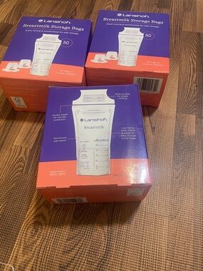 Lansinoh Breastmilk Storage Bags - three boxes of 50 count